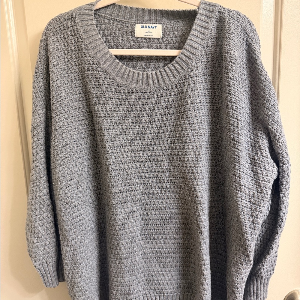 Old Navy Textured Gray Crew Neck Sweater